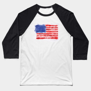 Watercolor American Flag for Veterans and Patriots Baseball T-Shirt